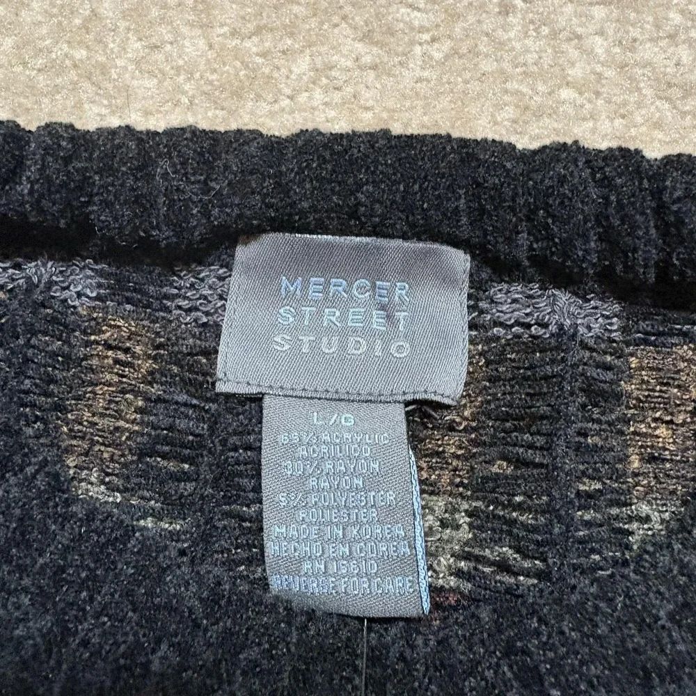 Vtg Mercer Street Studio Sweater NWT Large Multicolor Geometric‎ Knit Crewneck